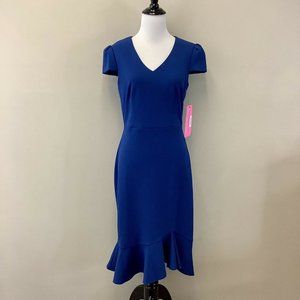 Betsey Johnson Sz 2 Royal Blue Ruffle Dress